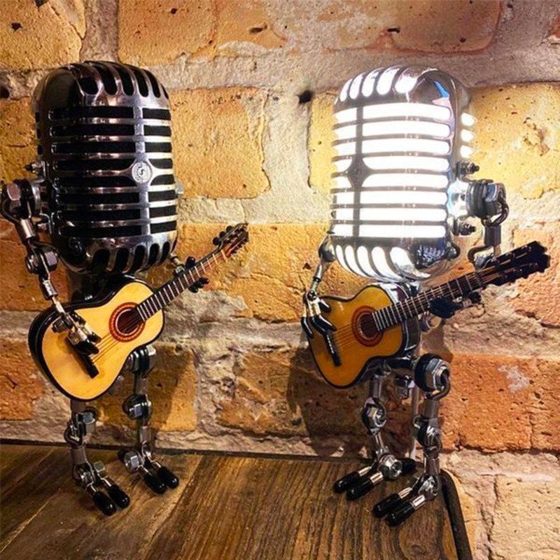 Vintage Microphone Robot Lamp8.jpg